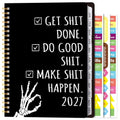 Xqumoi 2027 A5 Planner Skeleton Hand Sweary Weekly and Monthly Planner Gift - color: Skeleton Hand 2027, size: A5