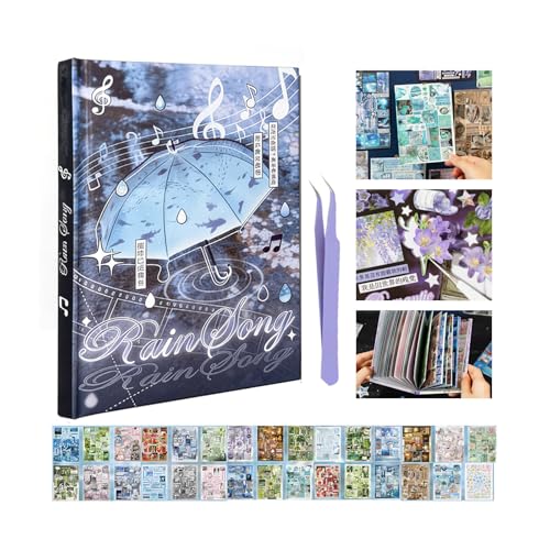 Japanese Stickers for Journaling Supplies, Nature Japanese Stickers Book - color: Rain