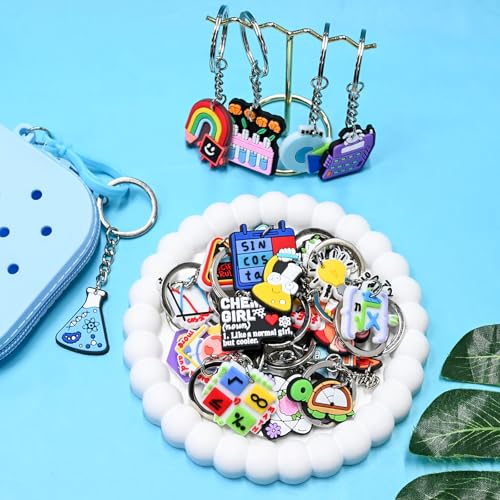 Cute Keychains Bulk, Keychain Charms Key Chain Trinkets Backpack Charms Accessories Keyring for Classroom Prizes - color: Science