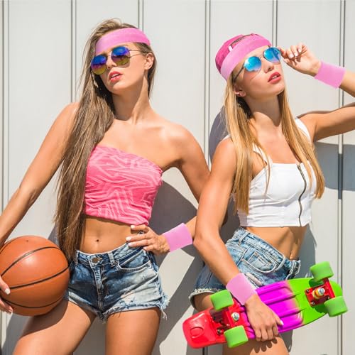 Sweatbands and Wristbands Set, Women, Men - color: Pink