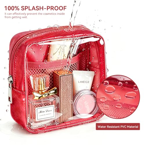 WLLWOO Clear Makeup Bag Mini Cosmetic Pouch Travel Toiletry Organizer - color: 1pcs-Mini-Red