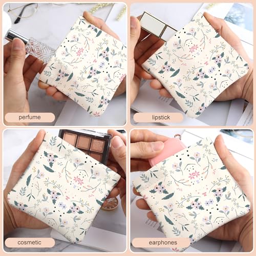 2Pcs PU Leather Small Squeeze Coin Purse Pouch Mini coin Bag Unique And Cute Wallet Cosmetic Bags Change Bag For Women Girls Men （Floral Print - color: Floral Print
