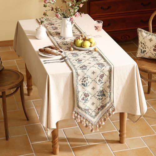 Patdrea Designer French Elegant Linen Table Runner,12"X87"-Audrey A - color: Audrey a Linen, size: 12"*87"
