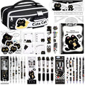 Black Cute Cat Stationery Set,School Supplies with Sticky Notes,Pencils