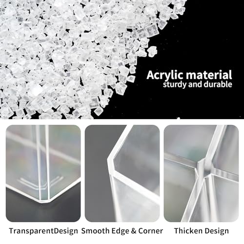 HSYMQ Acrylic Desk Organizers, Clear Pen Holder and Pencil Holder Display Stand for Office, School and Home