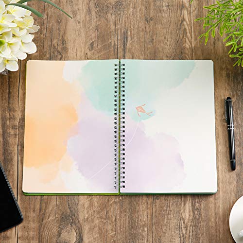 SIIXU Spiral Notebooks and Journals, Unique Personal Diary to Write in for Women and Girls, Pretty Unruled Paper Design, 6.8"x9.8", 128 Pages, Winter - color: Winter