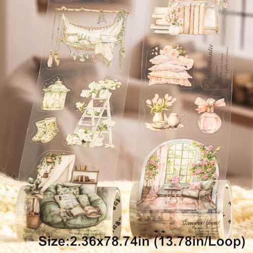 6 Rolls Pre-Cut Cozy Home PET Tape for Scrapbook Journaling - style: Cozy Home