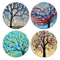 Color Tree of Life Round Coaster Set - Made of Recycled Rubber - Set of 4 - color: Color Tree of Life