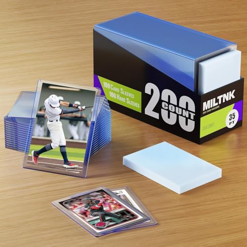 200 Card Sleeves Hard, 3×4 Trading Card Holder (100 Hard+100 Soft) - size: 100 Hard Sleeves + 100 Soft Sleeves