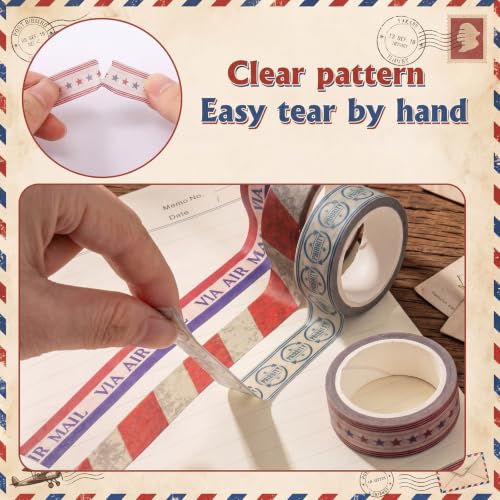 TaoBary 33 Rolls Washi Tape Set, 15mm Holiday Seasonal,Postal Style - style: Postal Style
