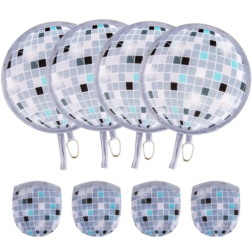 4pcs Disco Round Foldable Hand Fan Japanese Foldable Fan Style Handheld Compact Cooling Fans,Round Folding Fan for Outdoor Games,Xmas Decoration,Festival,Party Favors,Travel,Events - color: Disco