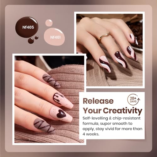 Beetles Neutral Gel Polish Set, 6 Neutral Brown Colors Gel - color: C - Creme | Caramel Cappuccino