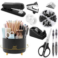SKYDUE Black Office Supplies with Pencil Holder,Desk Accessories 11PCS - color: Black