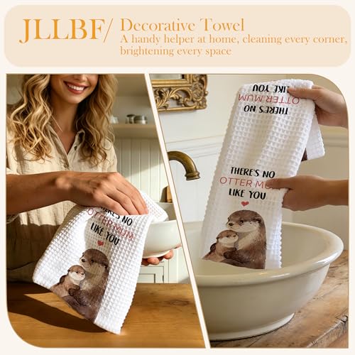 Funny Mom Gifts Kitchen Towels Decorative, Mom Gifts for Mother, Otter Lover Gift for Mother Hand Tea Towels for Bathroom Kitchen Decor, 16x24 Inch - color: Otter Mom