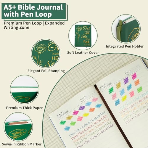 25 PCS Bible Study Supplies Kit, Large Capacity Canvas Tote Bag for Women Organizer, Bible Highlighters and Quick Dry Pens No Bleed Through, Notebook Bible Tabs Cross Bookmark Journaling Accessories - color: White
