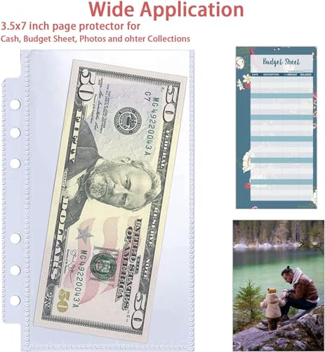 A6 Budget Binder Sleeves 80 Pack, 6-Hole Clear Binder Inserts, Double-Sided Budget Sheet Protectors for Cash Envelope System, Money Organizer for Budgeting, Receipts, Coupons & Saving Challenges - color: A6-Pockets Sleeves-80
