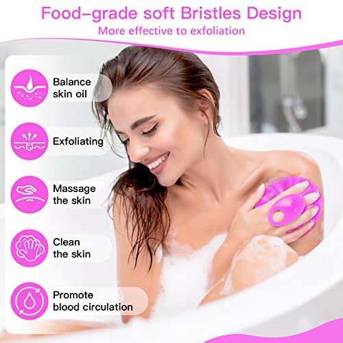 INNERNEED Silicone Body Cleansing Brush Exfoliating Scrubber, Purple - color: Purple