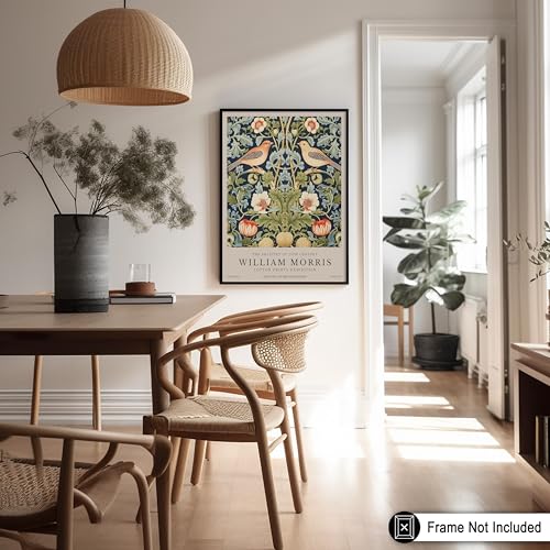 Poster Master Strawberry Thief Art Print - William Morris Poster - Botanical Flower & Animal Art - Exhibition Wall Design - Floral Bird Illustration - Office or Bedroom Wall Decor - 8x10 UNFRAMED Print - color: Style-12, size: 8"L x 10"W