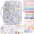 XKDOUS Bible Cover Case for Women Bible Bag Journaling Kit w/Study Supplies - color: Black, size: Large