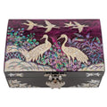 February Mountain Mother of Pearl Small Jewelry Ring Box - Gifts for best friends women, Thank you gifts, mom birthday gifts, Friendship Women Gifts Trinkets Keepsake Treasure box (Purple_Crane) - color: Purple_Crane