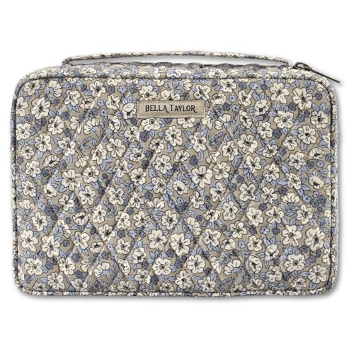 Bella Taylor Small Bible Cover, Quilted Bible Case, Khaki Floral - color: Khaki Floral, size: Small