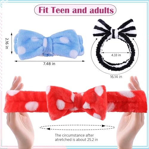 WSYUB Skincare Headband, 6pcs Headband for Washing Face - color: Purple,Pink, Blue,Red, White and Black with dot or stripe