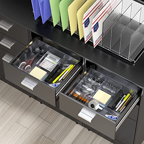 Simple Houseware Drawer Organizer Tray, 9 Adjustable Compartments, Clear - color: Clear, size: 1 Pack