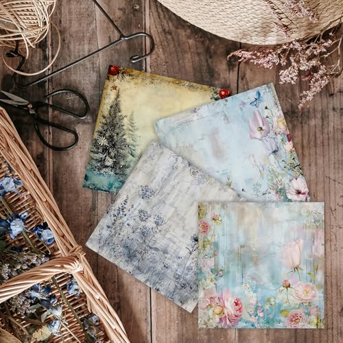 PARTH IMPEX 192 Sheets Scrapbook Paper 6x6 Single-Side - 160gsm Thick