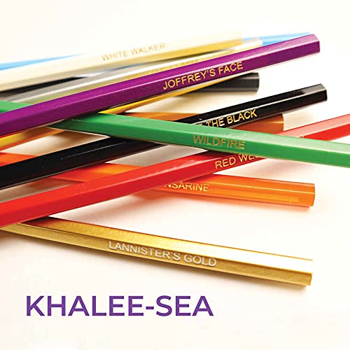 Game of Tones Colored Pencil Set for Fans of Game of Thrones | Set of 12 Parody Pencils | Each Color Pencil is Foil-Stamped with Clever Show References | Great Gift for Fans - style: Game of Thrones