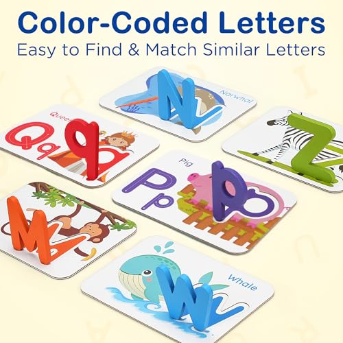 BenBen Alphabet Flash Cards Kit, ABC Learning Toys for Kids Ages 3-5