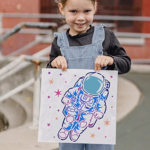 FINGERINSPIRE Astronaut Stencil 11.8x11.8in - Space Theme DIY Stencils for Furniture, Fabric, Canvas, Wood, Floor, Wall, Flat Crafts - color: Astronaut