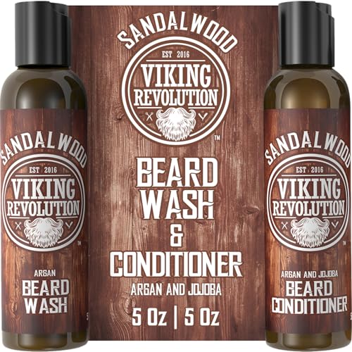 Viking Revolution Beard Wash & Conditioner Set - Sandalwood - 5 oz - size: 5 Fl Oz (Pack of 2)