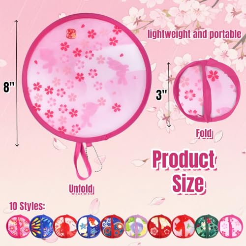 10 Pieces Japanese Foldable Fan (Pack of 2) - size: 8 inches (open), 3 inches (folded) (Pack of 2)