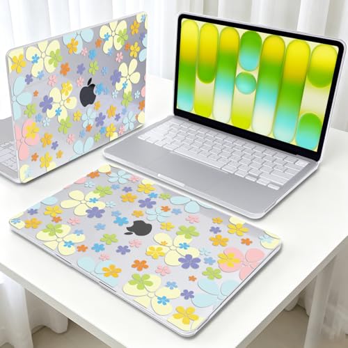 Vibrant Floral Clear Case for 2026 MacBook Neo 13 Inch A18 Pro A3404 - color: Colorful Flowers