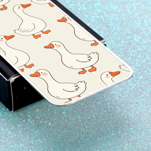 Cute Metal Bookmarks for Women Girls Kids Funny Book Lovers Gifts for Readers Book Lovers Women Book Marks for Reading Women Kids Girls Page Holders for Reading Silly Metal Beige Goose 2-Side - color: Beige