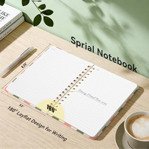 Lined Spiral Journal Notebook for Work A5,160 Pages, Checkered Pattern - color: Checkered pattern 3
