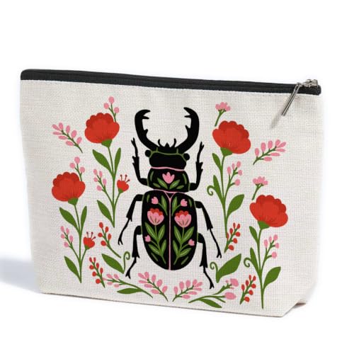 ZHAMEN Folk Art Beetle Makeup Bag Travel Organizer Pouch Cosmetic Bags 03 - color: Multicolor 1608