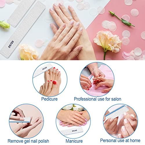 Nail Files-Nail File for Acrylic Nails 12pcs, 60/60 Grit Nail Files Emery Boards for Acrylic Nails, Jumbo File Washable Thick Professional Square Nail File Manicure Tools for Nail Tech - size: 60/60 grit