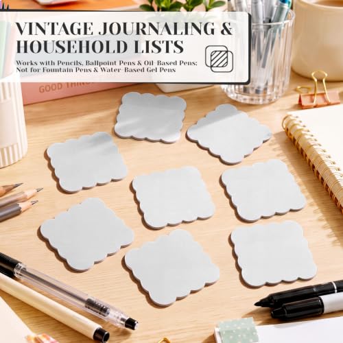 Eaasty 400 Sheets Transparent Sticky Notes 8 Pads Scalloped, Clear White - color: Clear White
