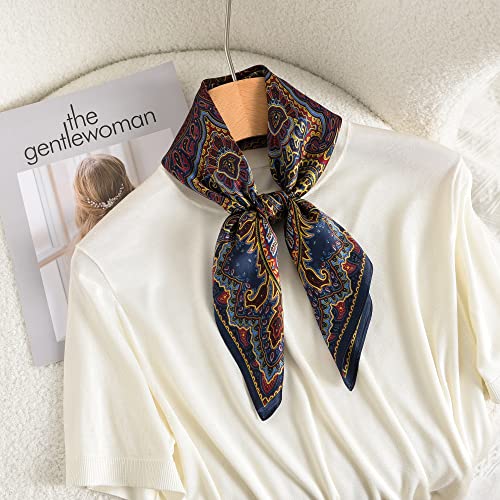 100% Mulberry Silk Scarf - 25.6" Square Neckerchief & Headscarf Gift Packed - color: Deep Coffee