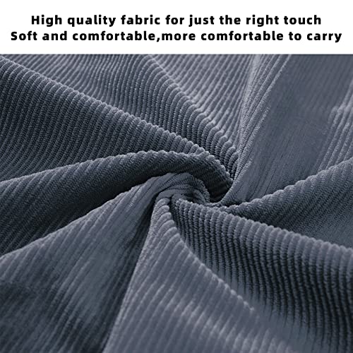 KALIDI Women Corduroy Tote Bag Zipper Casual Tote's Handbag Big Capacity Shoulder Bag with Pockets - color: Grey