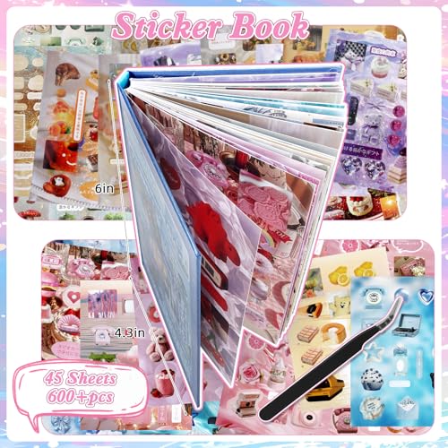 600Pcs Japanese Sticker Book for Journaling Adult, Cute Scrapbook Stickers - style: Dc 45 Sheet Winter