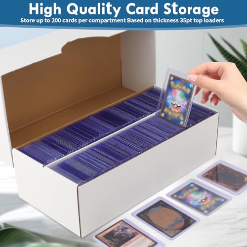 Trading Card Storage Box, 1600 Count Card Storage Boxes, Bulk Cards Storage Box Sports Cards Cases Graded Cardboard Boxes for Basketball Sports Collector (10 Set) - size: 10 Set-1