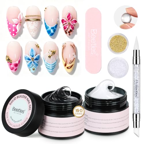 Beetles 3D Gel Nail Art Clear & White, 2 Pcs 3D Sculpting Gel for Nail Art - color: G-Multicolor-2