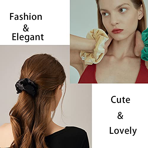 60 Pcs Scrunchies Velvet Scrunchies and Satin Hair Scrunchies for Women