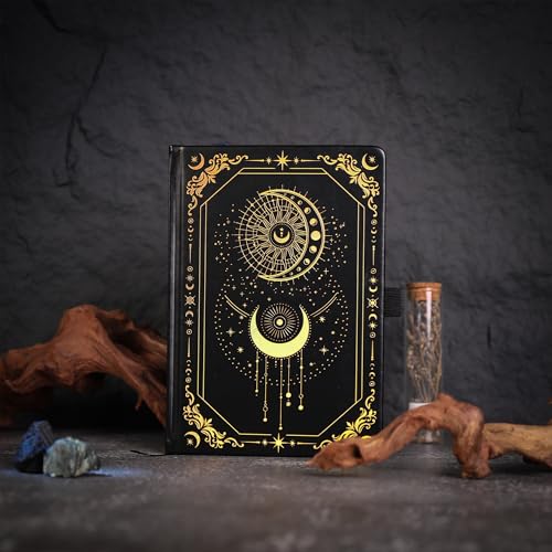 TIEFOSSI Dot Journal Notebook for Women Men, 160GSM Notebook - color: Black gold, size: Dot