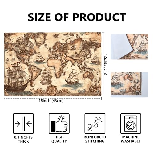 Nautical Maps Table Placemats Set of 4 Place Mats Linen Wipeable Placemats Waterproof Rectangle Table Mat for Kitchen Dining Dinner 18 X 12 Inch - color: Nautical Maps