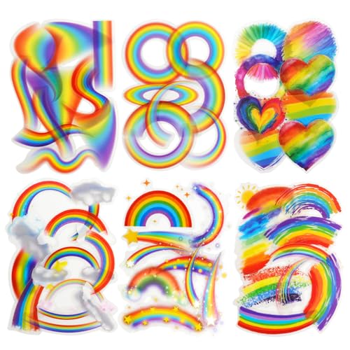 96 Pcs Rainbow Stickers for Scrapbooking and Journaling - color: Rainbow