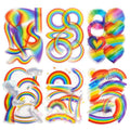 96 Pcs Rainbow Stickers for Scrapbooking and Journaling - color: Rainbow