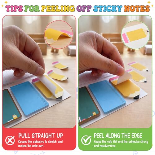BEAWART Teacher Sticky Notes Set, Colorful Classroom Appreciation Gift - color: Sticky Notes Colorful Teacher